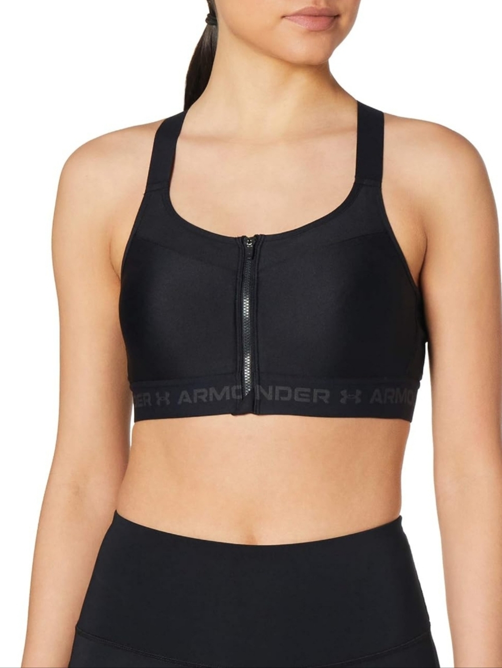 Under Armour High Crossback Compression Bra With Front Zip